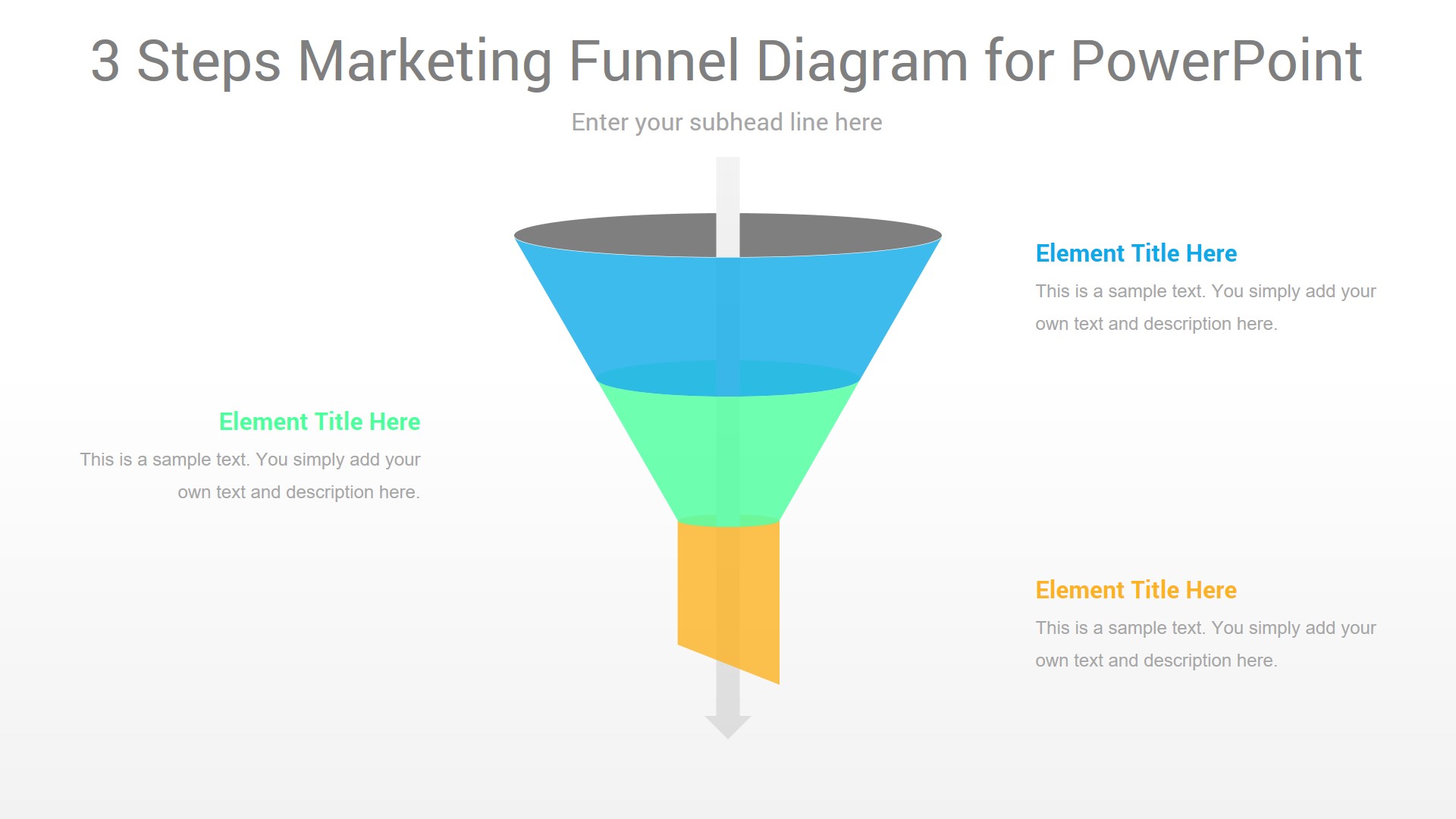 3 Steps Marketing Funnel PowerPoint Diagram