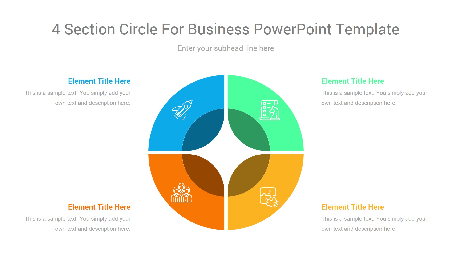 4 Section circle for business powerpoint template