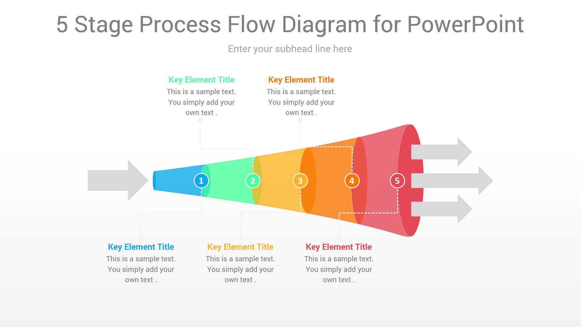 5 Stage Process Flow PowerPoint Diagram