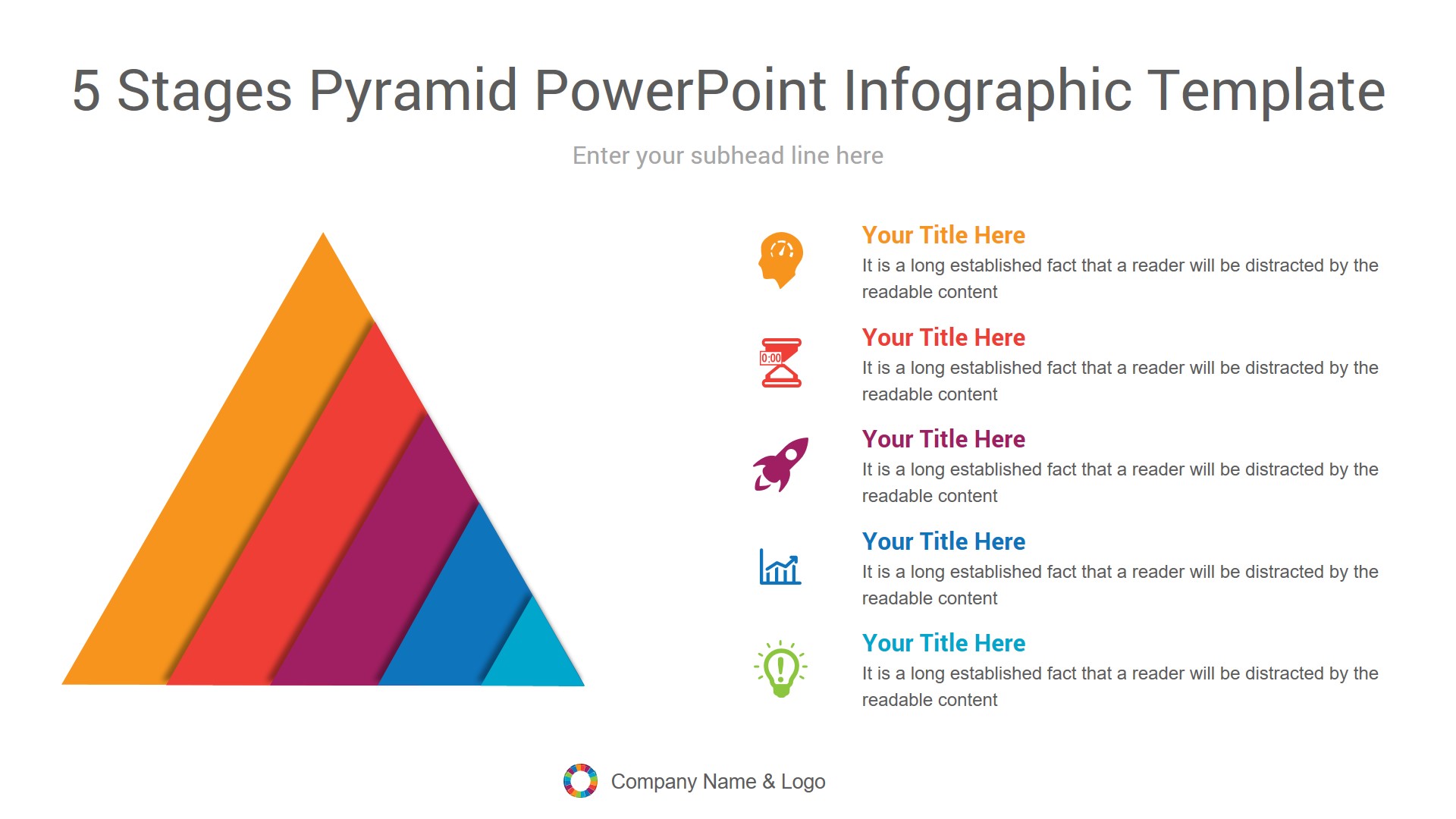 5 stages pyramid powerpoint infographic template