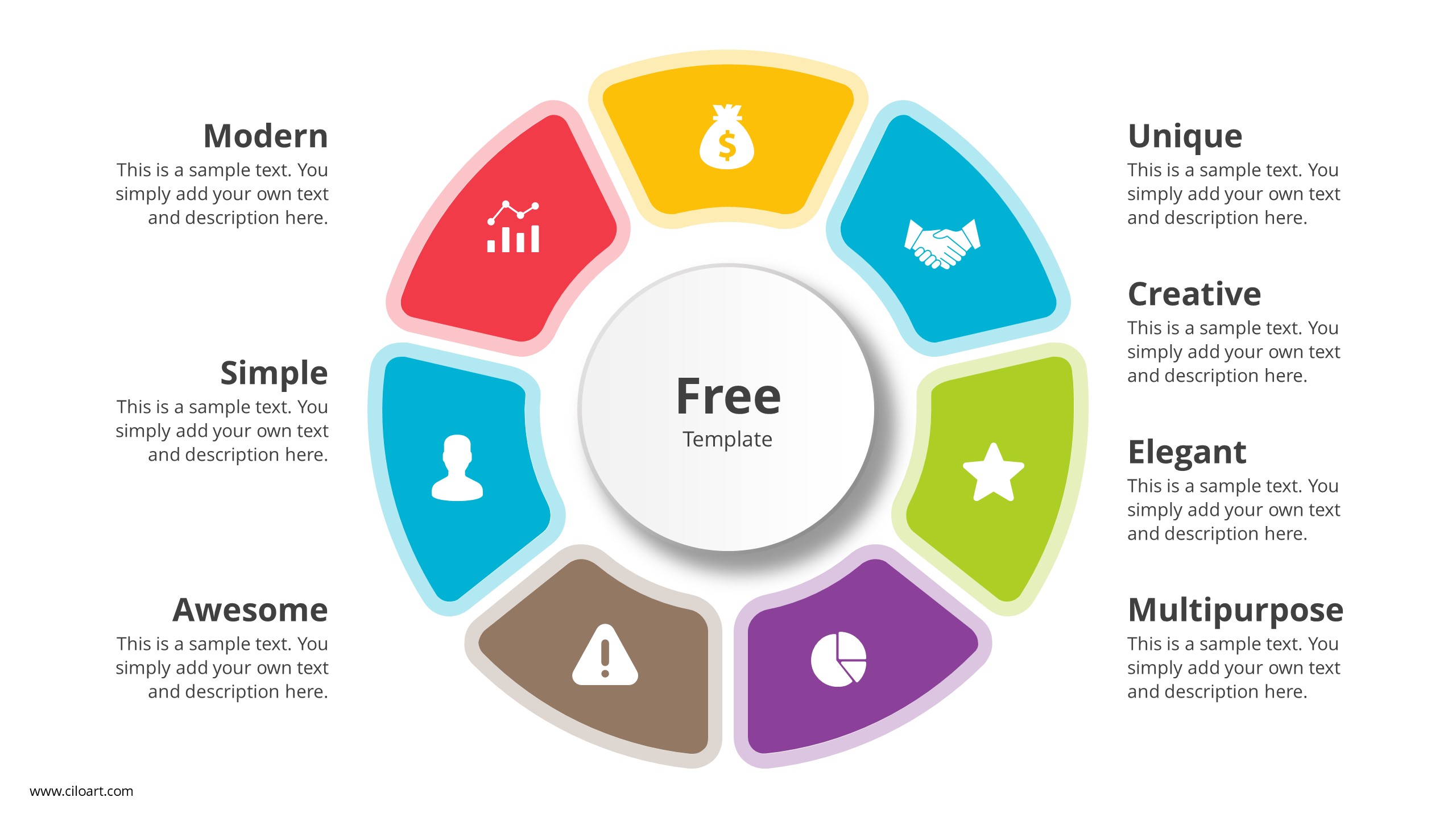 Free 7 Step Circle Diagram PowerPoint Templates Design
