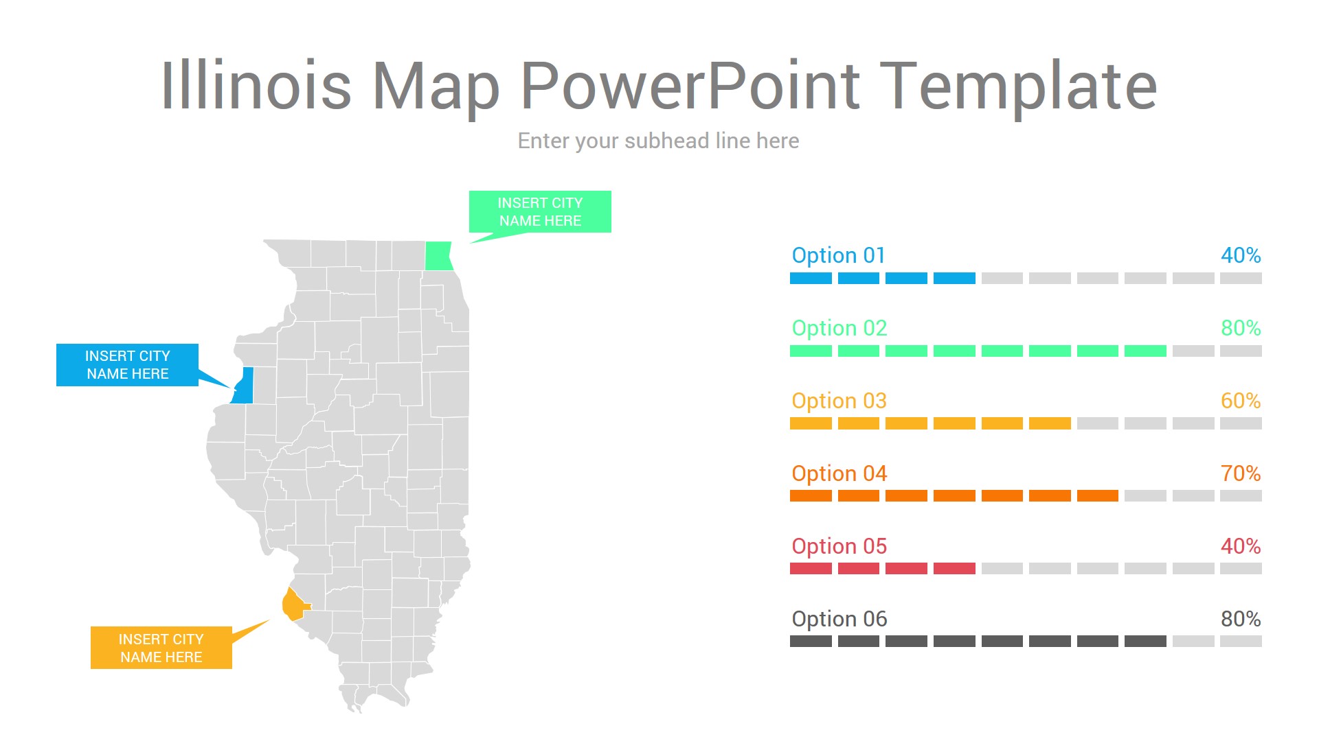 Illinois map powerpoint template