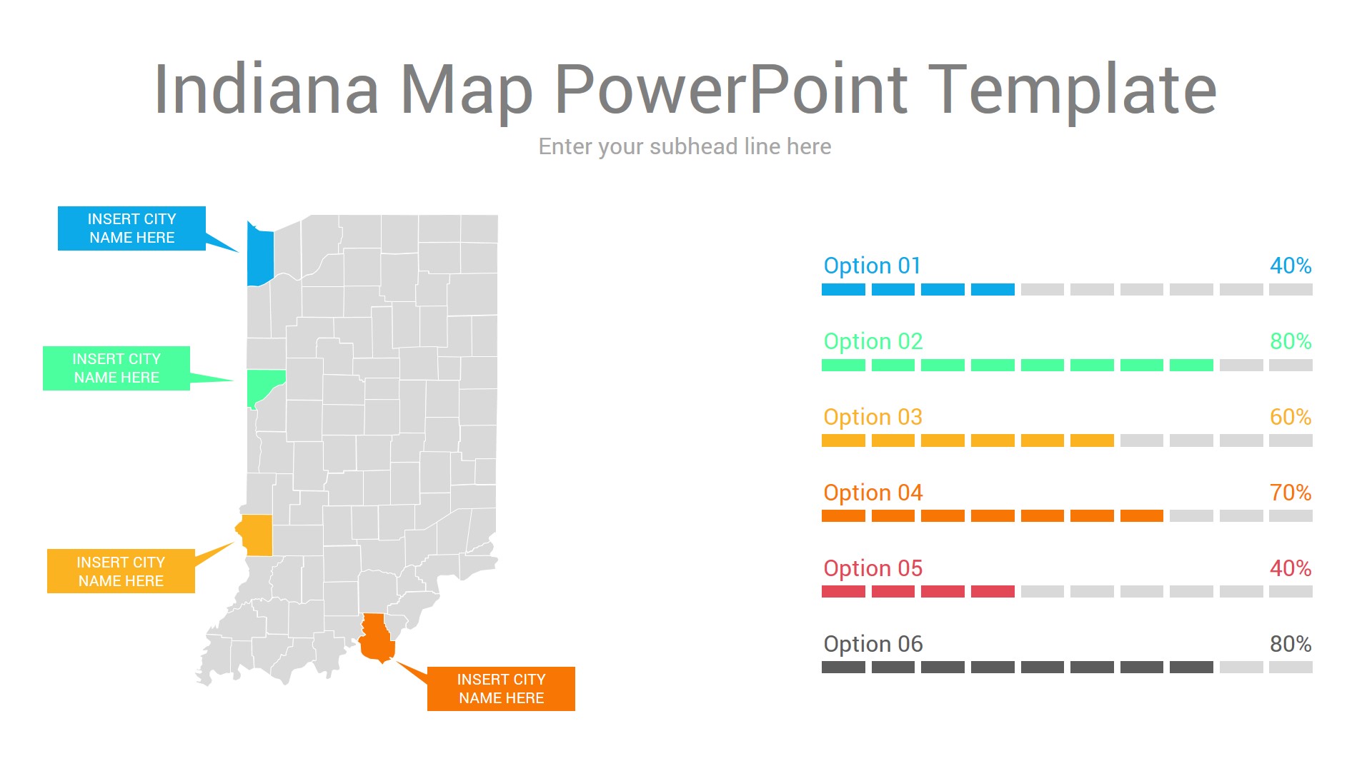 Indiana map powerpoint template CiloArt
