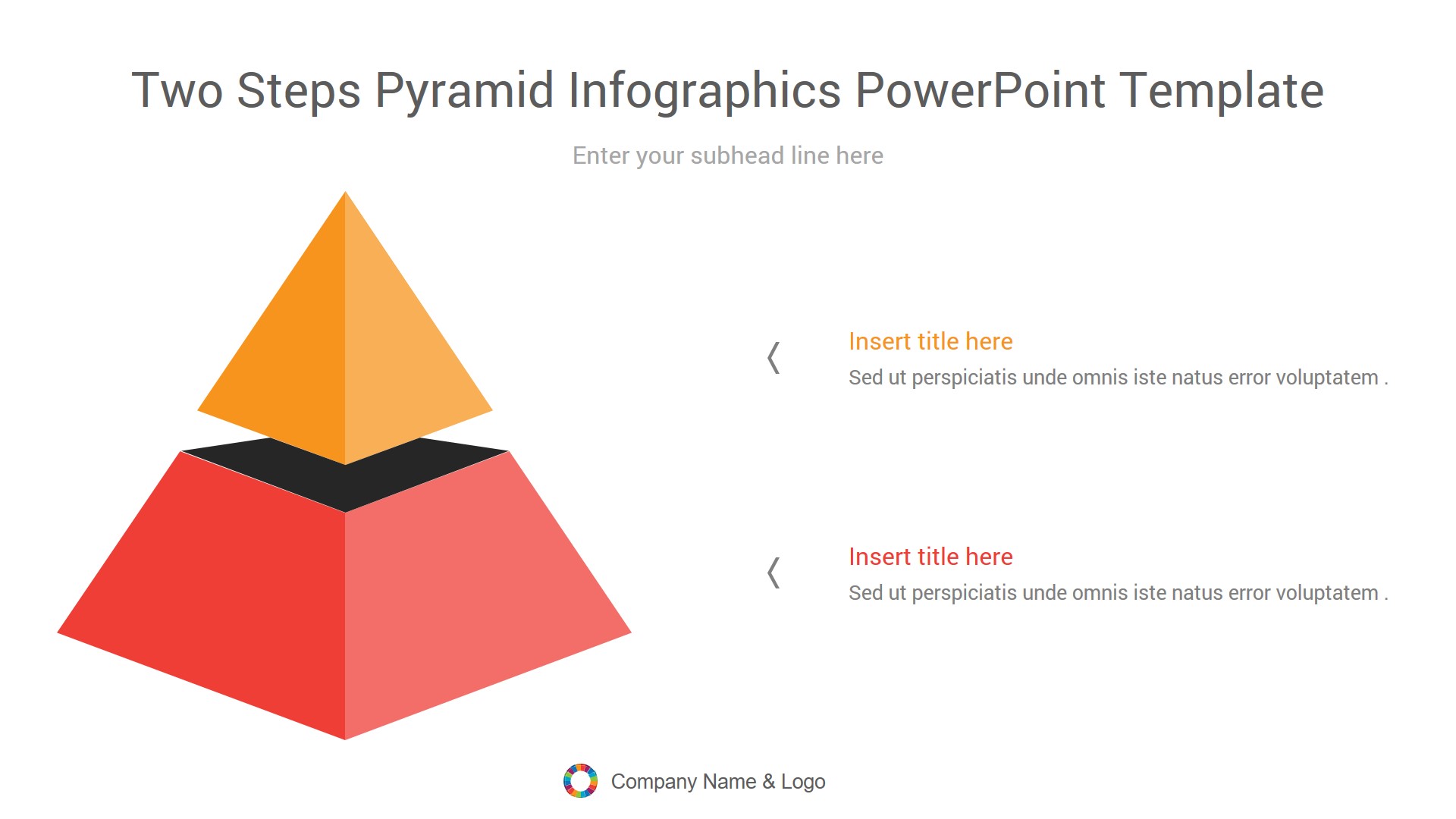 Two Steps Pyramid Infographics PowerPoint Template