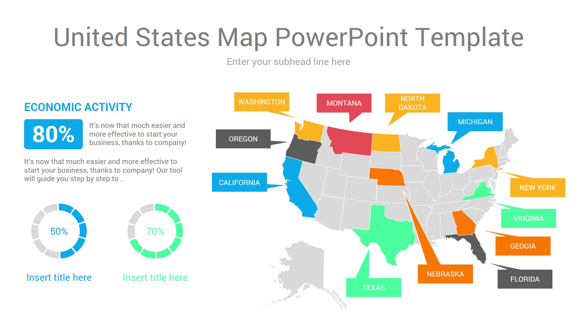 United States map powerpoint template