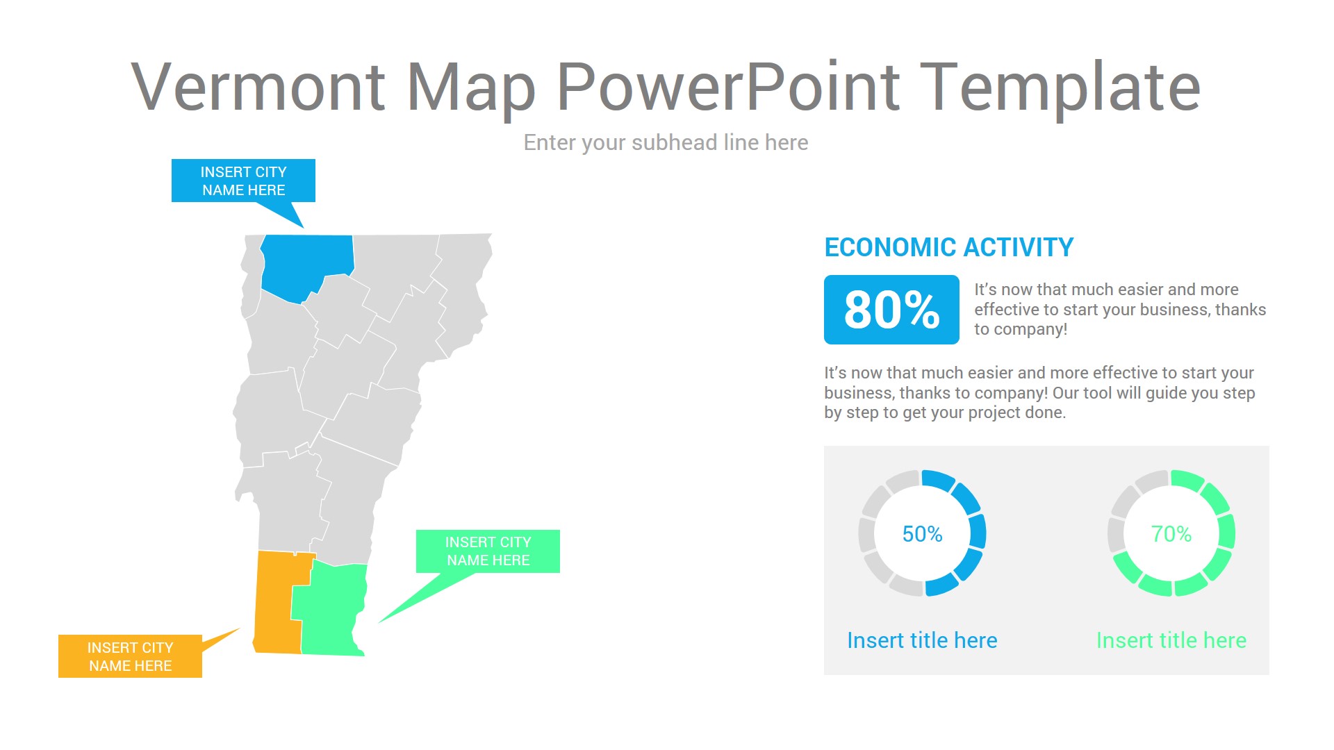 Vermont map powerpoint template