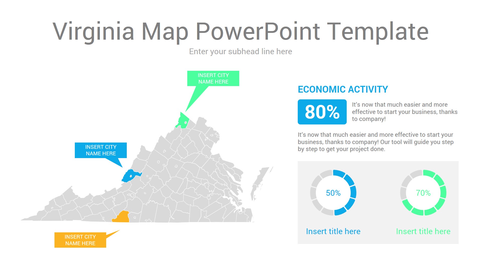 Virginia map powerpoint template