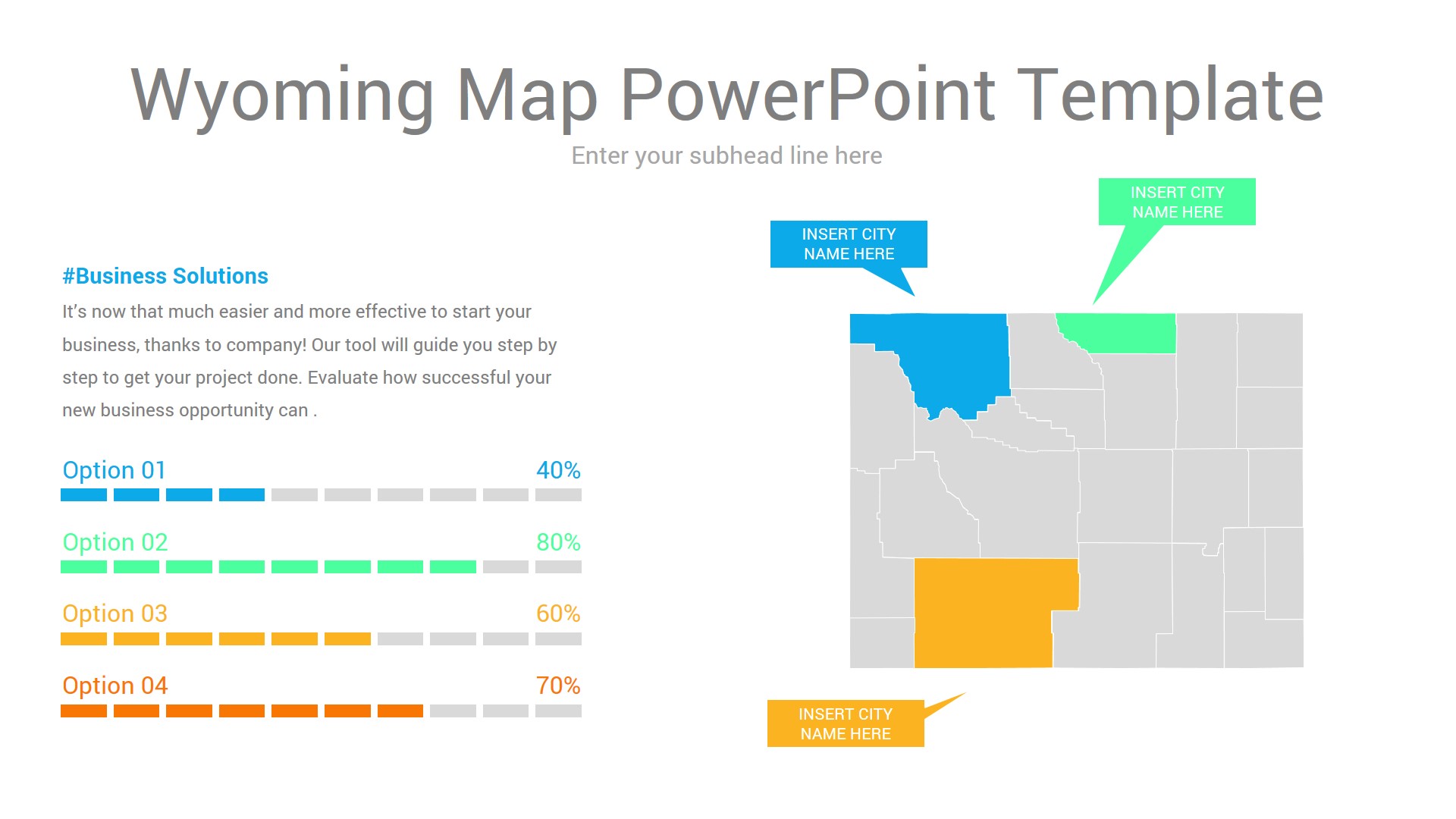 Wyoming map powerpoint template