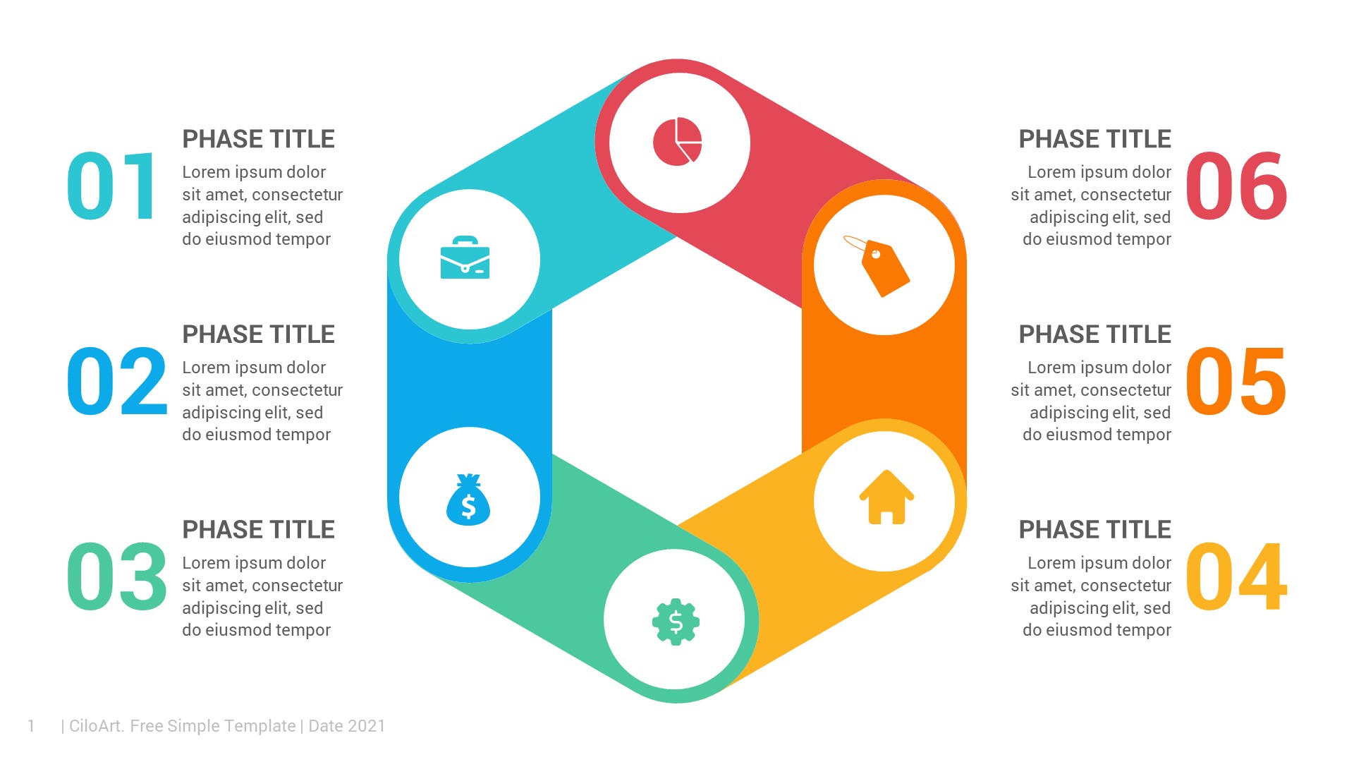 Folded Hexagon Free PowerPoint Infographic Template | CiloArt