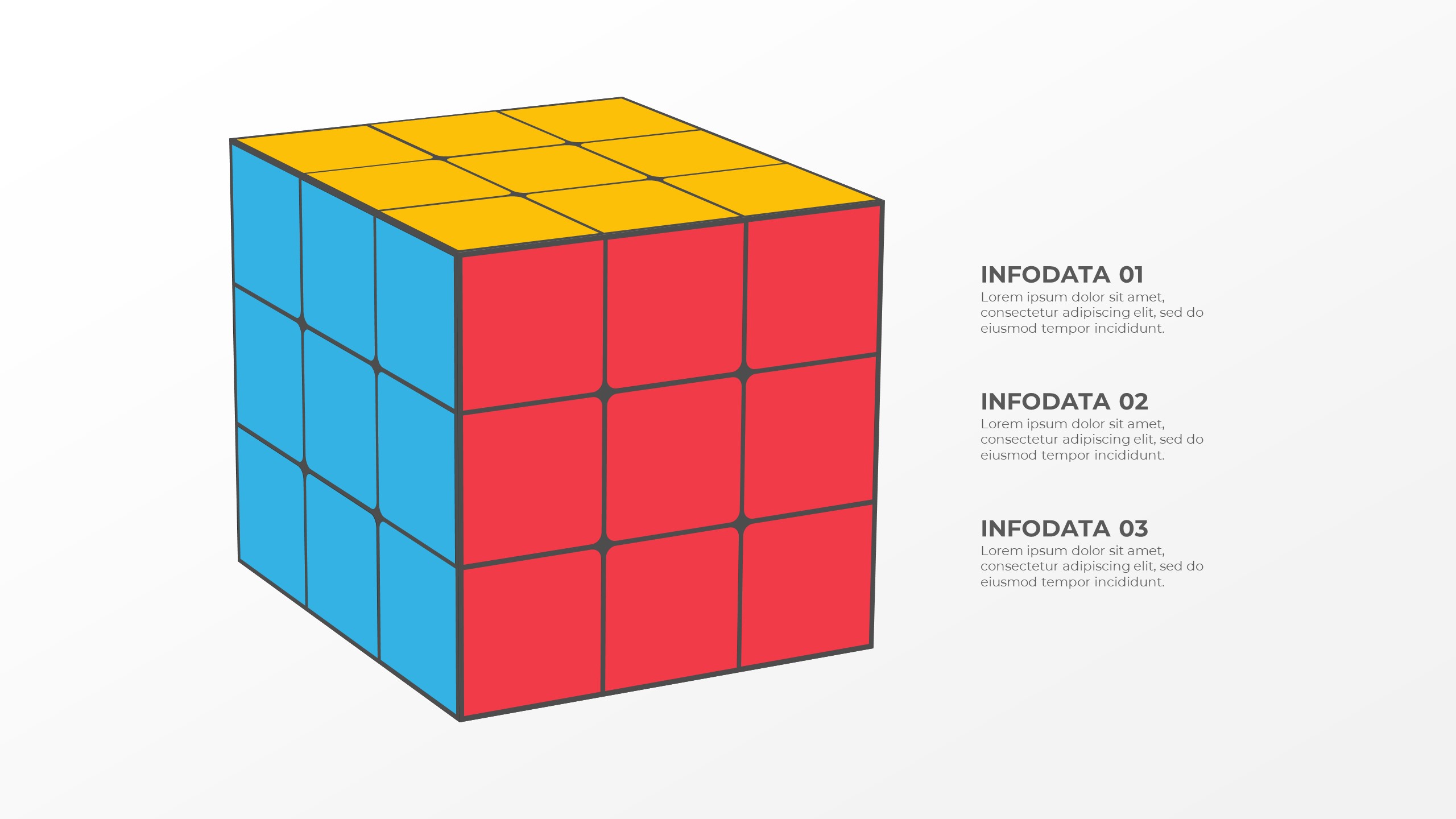 Free 3D Rubik’s Cube PowerPoint Infographic Template