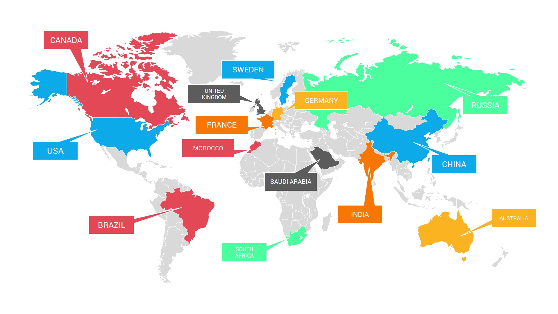 Free World Map PowerPoint Template CiloArt