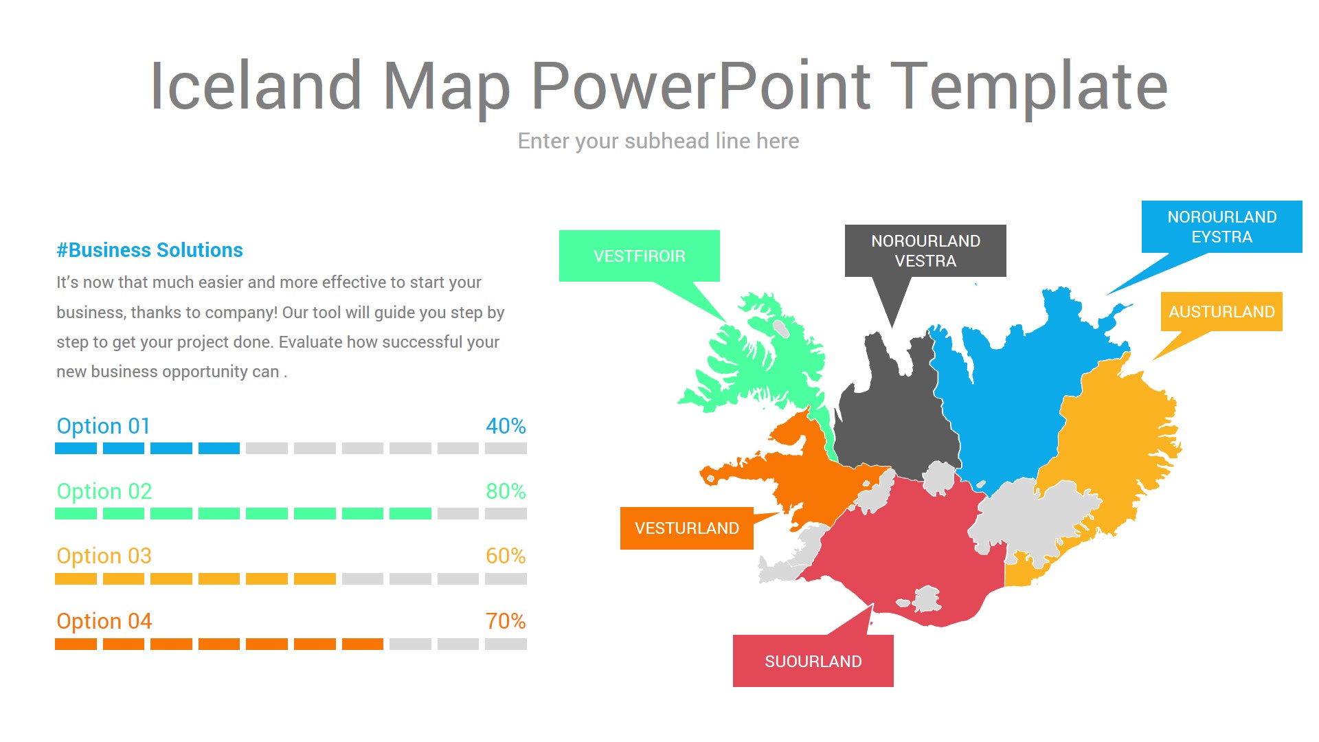 Iceland Map PowerPoint Template  Iceland Map PowerPoint Template