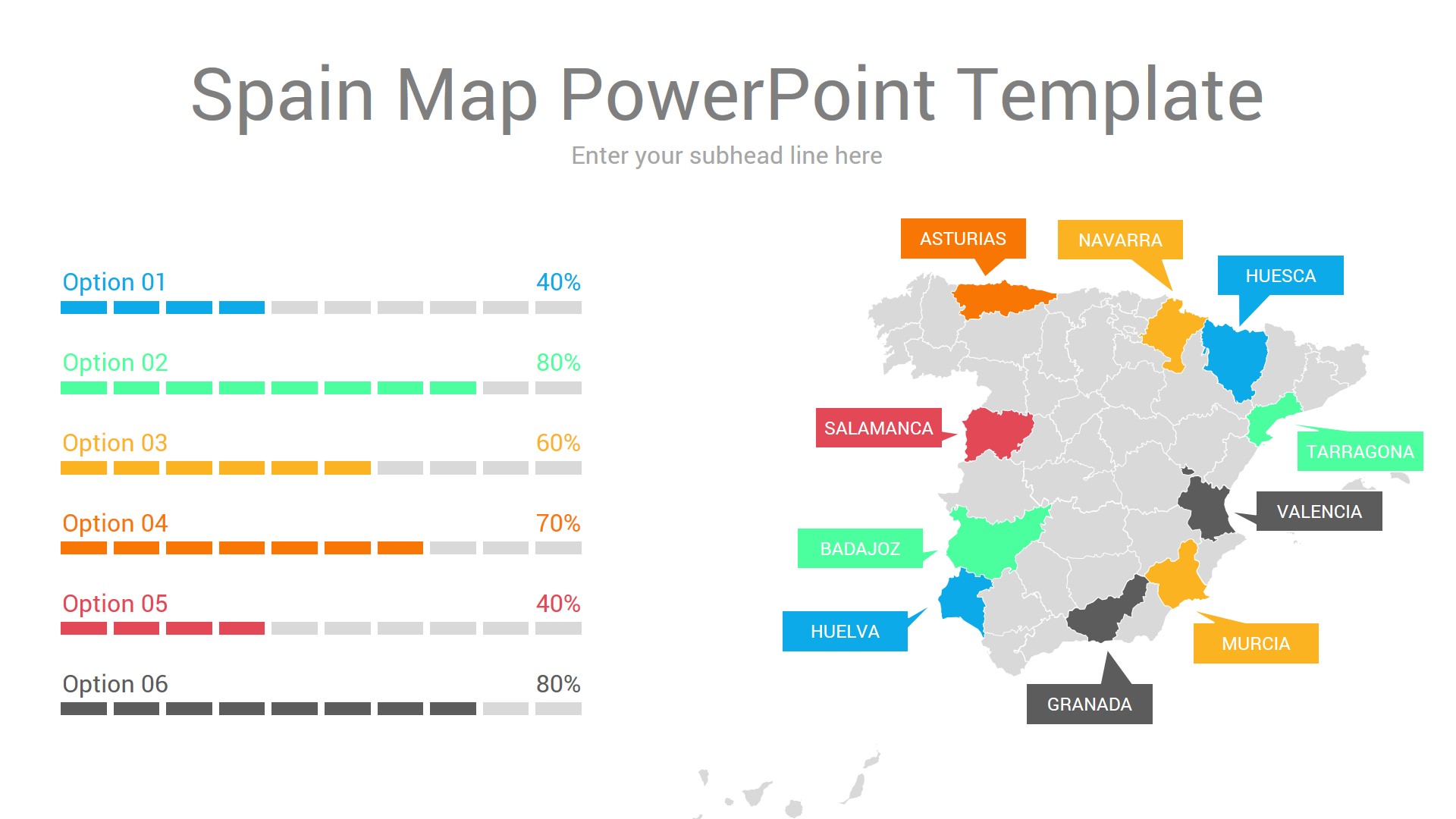 Spain map powerpoint template