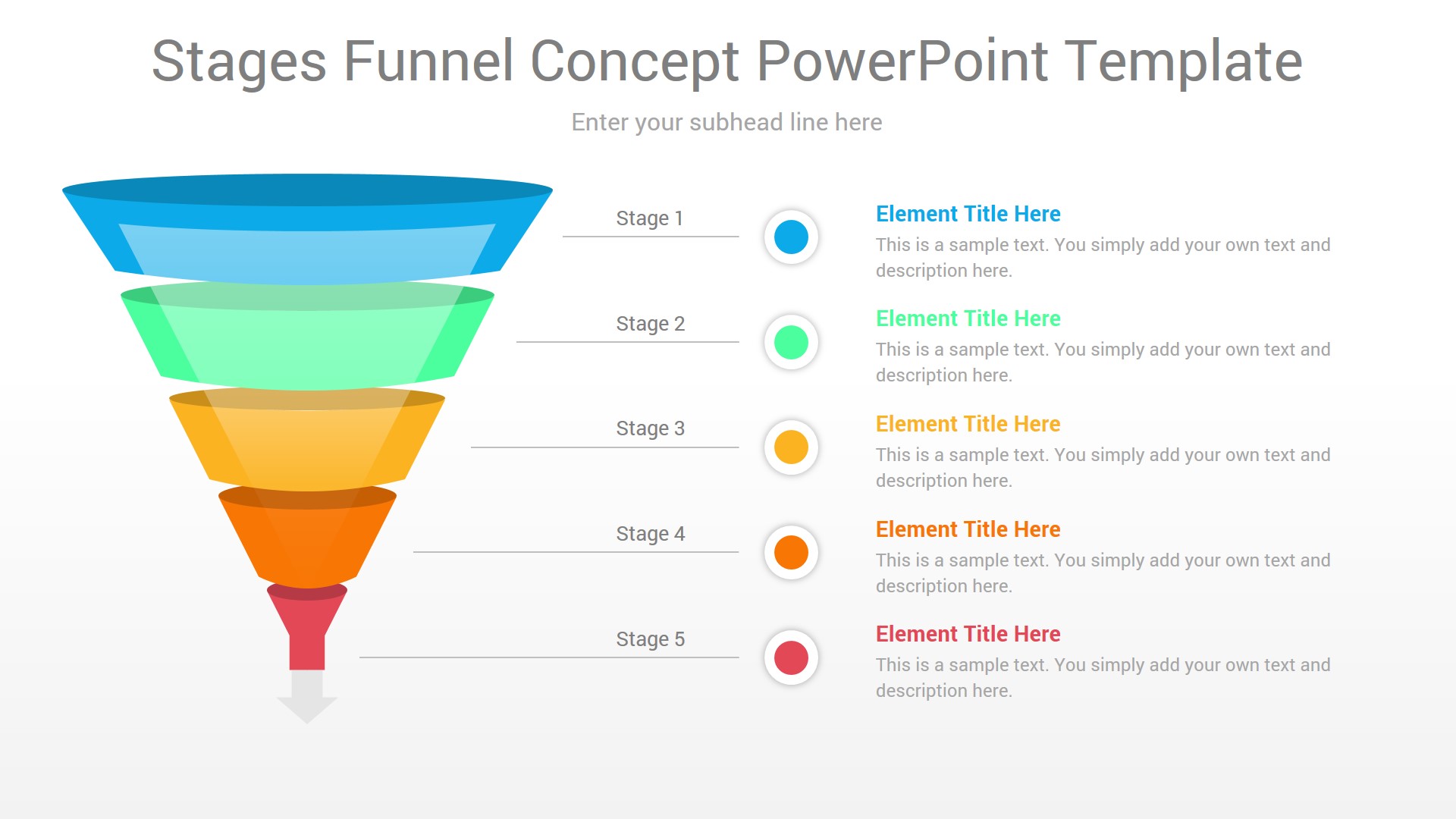 Stages Funnel Concept PowerPoint Template CiloArt