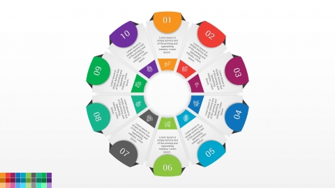 10 Steps Process Infographics Element For PowerPoint and Google Slides