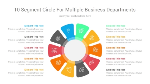 10 Segment circle for multiple business departments