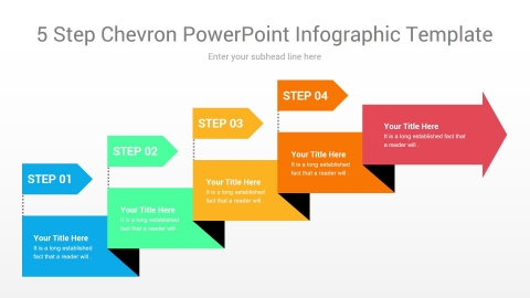 5 step chevron powerpoint infographic template