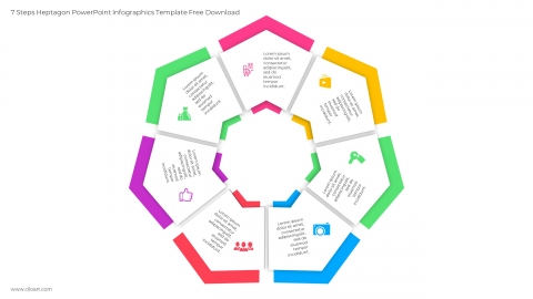 7 Steps Heptagon PowerPoint Infographics Template Free Download