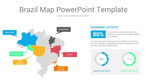 Brazil map powerpoint template