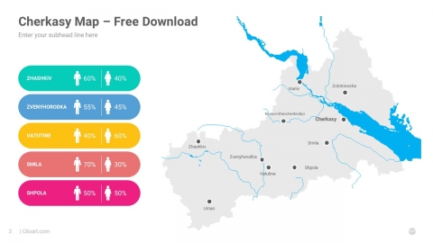 Cherkasy Map Free PowerPoint Infographics Templates Design