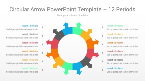 Circular Arrow PowerPoint Template 12 Periods