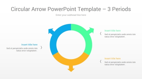 Circular Arrow PowerPoint Template 3 Periods