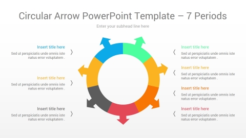 Circular Arrow PowerPoint Template 7 Periods