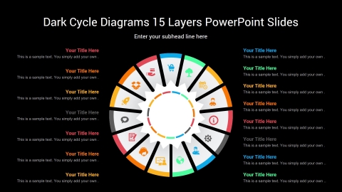 Dark Cycle Diagrams 15 Layers PowerPoint Slides