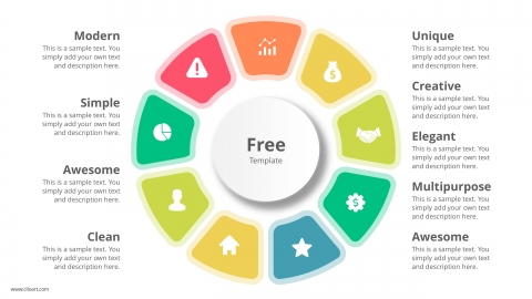 Free 9 Step Circles Diagram PowerPoint Templates Design