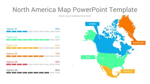 North America map powerpoint template