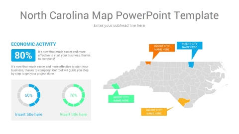 North Carolina map powerpoint template