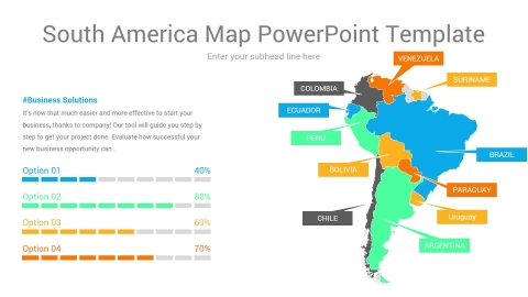 South America map powerpoint template