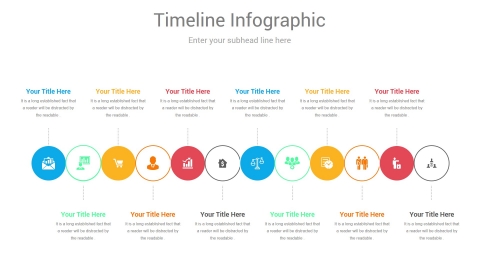 Stages Horizonta Timeline Infographic