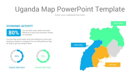 Uganda map powerpoint template