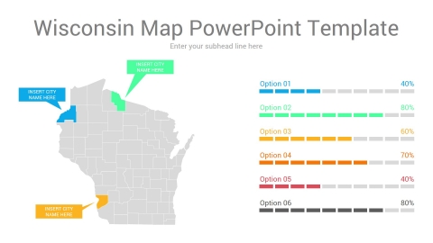 Wisconsin map powerpoint template