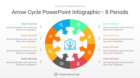 arrow cycle powerpoint infographic 8 periods