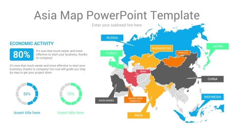 Asia map powerpoint template