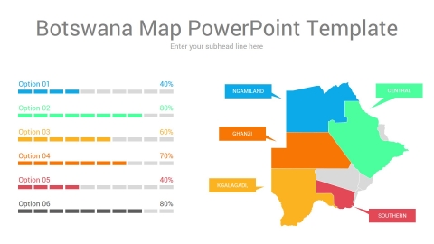 Botswana map powerpoint template