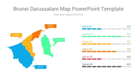 Brunei Darussalam map powerpoint template