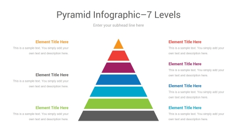 business flat pyramid Seven steps infographics powerpoint template