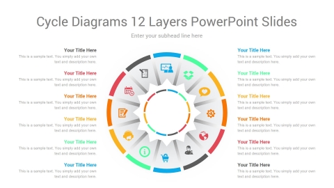 Cycle Diagrams 12 Layers PowerPoint Slides