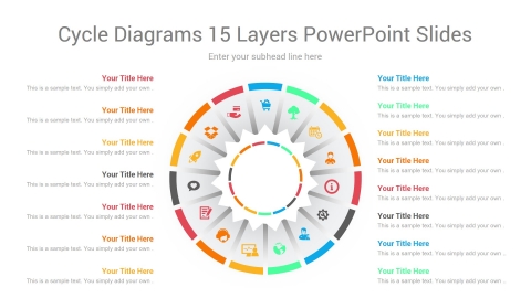 Cycle Diagrams 15 Layers PowerPoint Slides