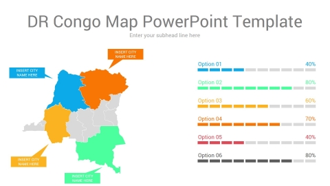 Dr Congo map powerpoint template