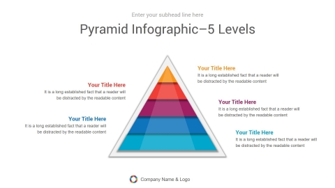 Flat Pyramid Infographic Steps Template
