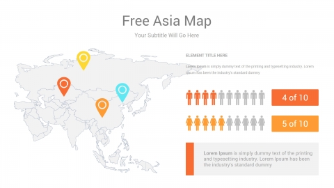 Free Asia map PowerPoint-template