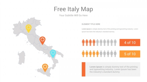 Free Italy Map PowerPoint Template