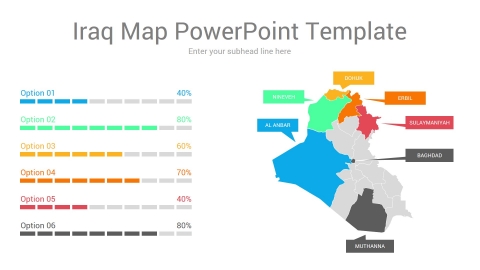 Iraq map powerpoint template