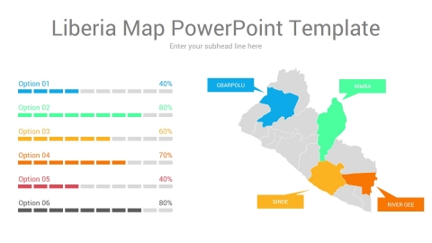 Liberia map powerpoint template