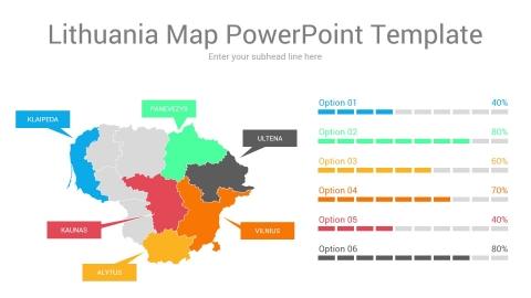Lithuania map powerpoint template