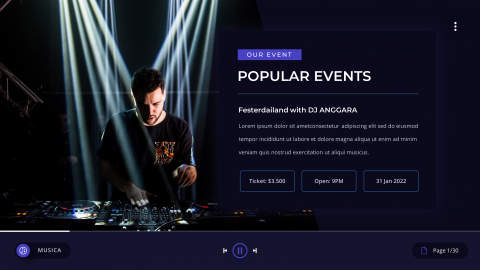 Musica Night Club and DJ PowerPoint Presentation Template